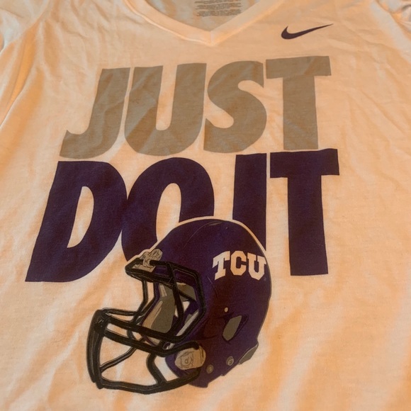 NWT TCU Just Do It Football Women's V-Neck - Picture 2 of 6